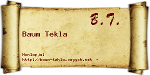 Baum Tekla névjegykártya